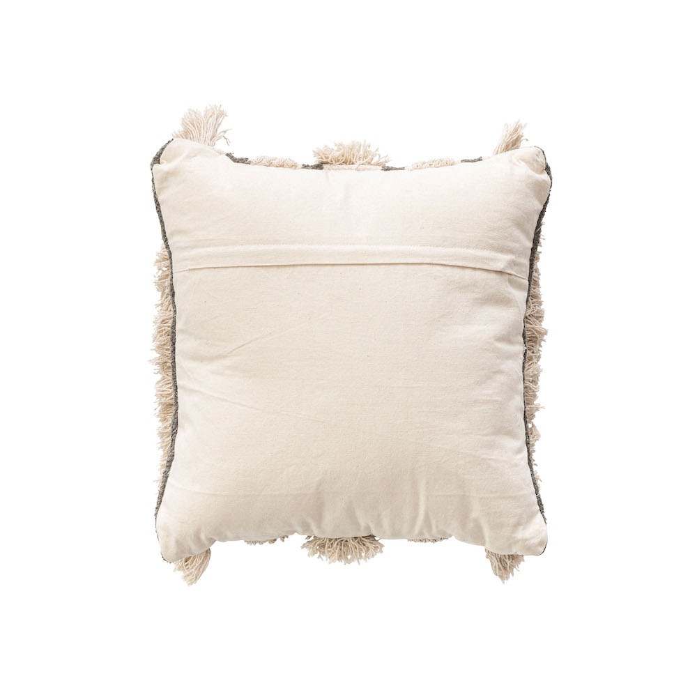 かわいい北欧風もこもこクッション 立体感のあるおしゃれ 45cm角 正方形 コットン 白（タイプB）