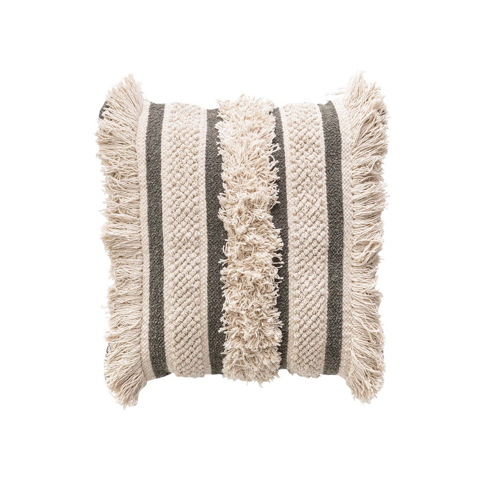 かわいい北欧風もこもこクッション 立体感のあるおしゃれ 45cm角 正方形 コットン 白（タイプB）