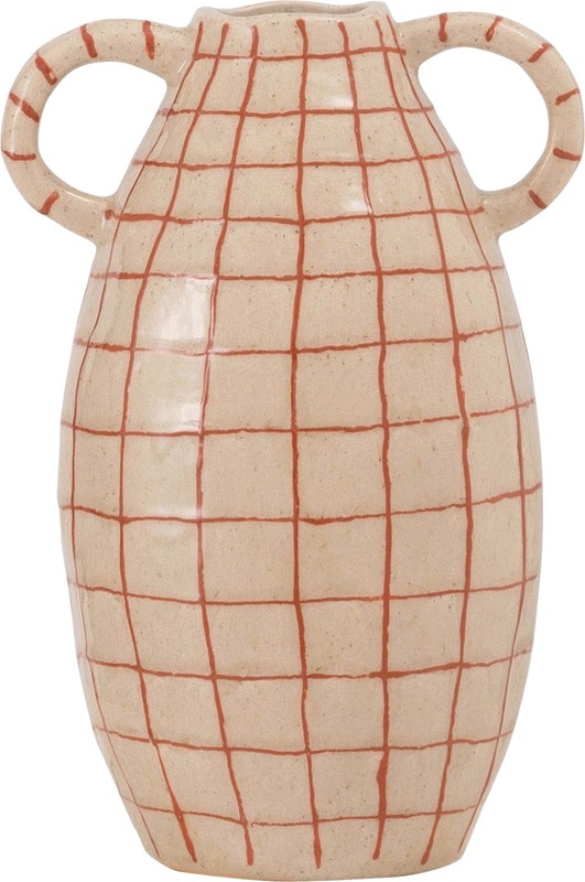 北欧感じる温かいぽってりフラワーベース/取っ手付き【２９センチ】