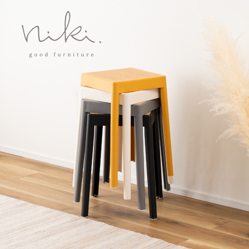 【送料無料】ラタン 4color かごめ編みの温かみのあるスタッキングチェア|46㎝|