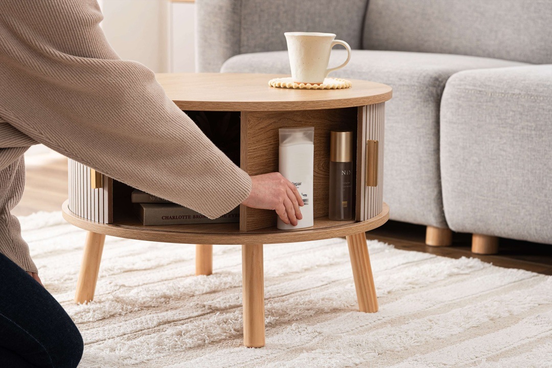 LIGNO（リグノ）｜ラウンドストレージテーブル