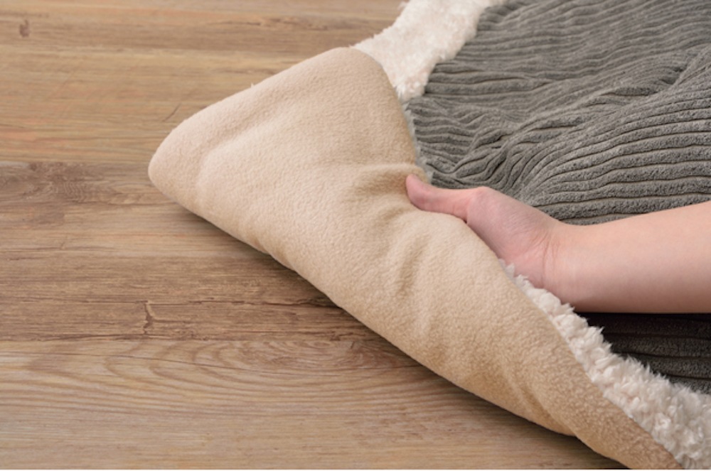 薄掛け こたつ布団単品 正方形 Corduroy(コーデュロイ) 約190×190cm（ベージュ）
