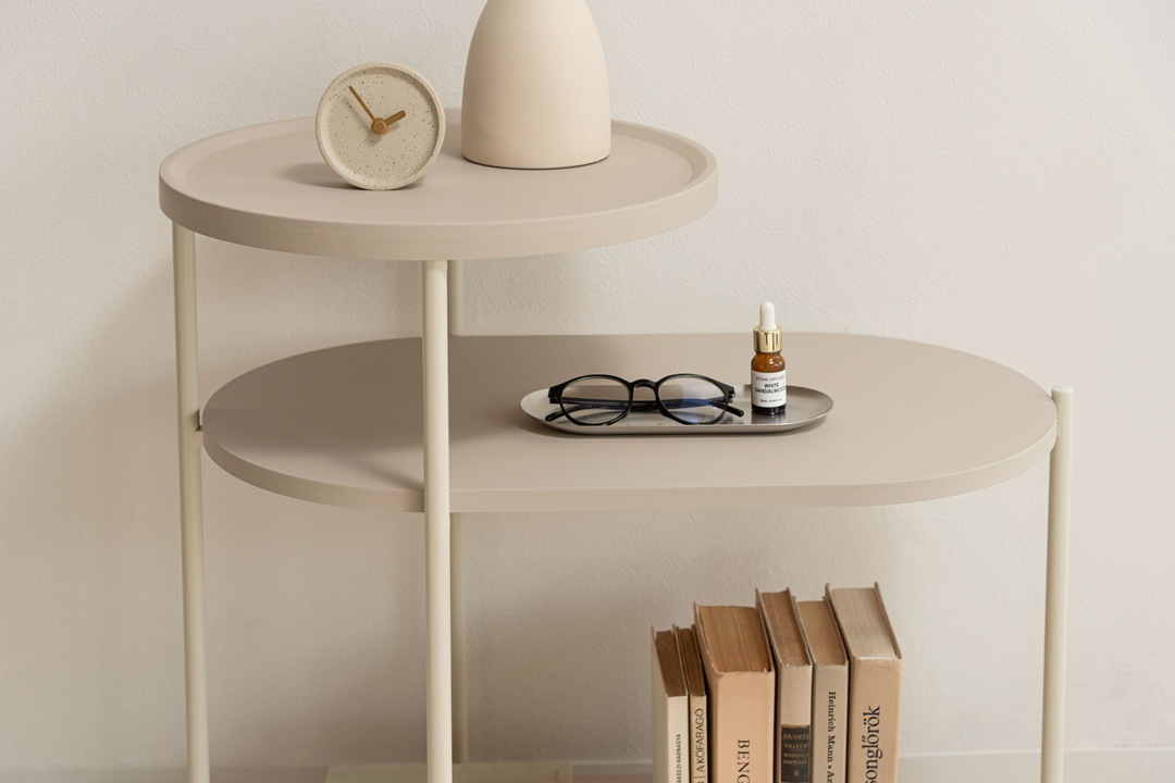 COUCOU 3段 ディスプレイ サイドテーブル｜リビング・ベッドサイド用