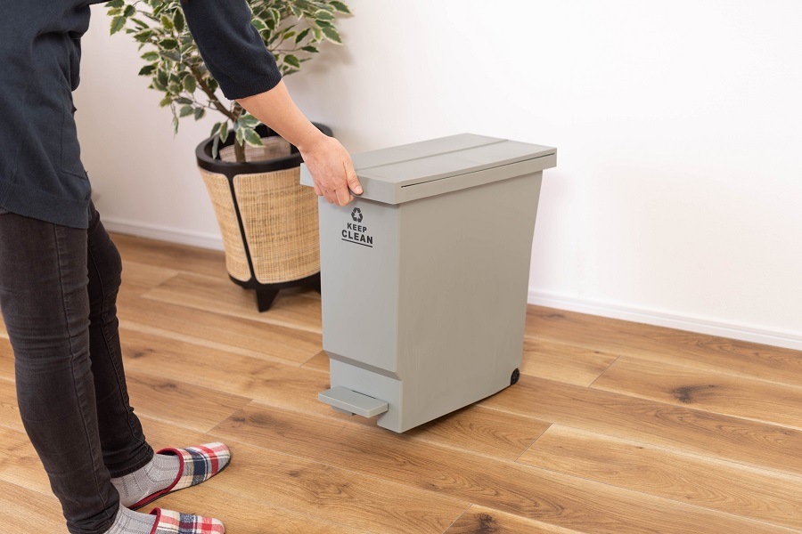 【送料無料】バタフライオープンダストボックス　３２L コンパクトゴミ箱　【ブラウン】