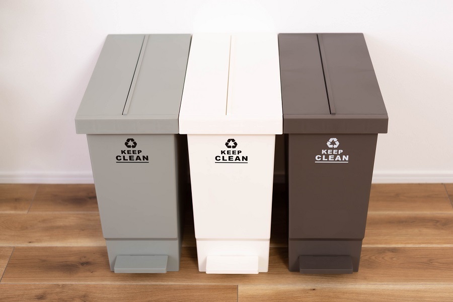 【送料無料】バタフライオープンダストボックス　３２L コンパクトゴミ箱　【ブラウン】