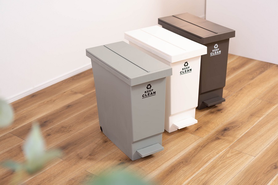 【送料無料】バタフライオープンダストボックス　３２L コンパクトゴミ箱　【ブラウン】