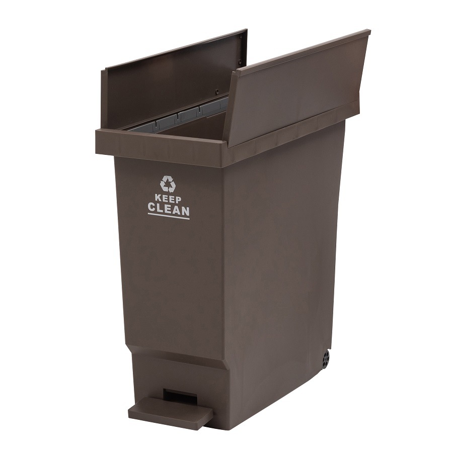 【送料無料】バタフライオープンダストボックス　３２L コンパクトゴミ箱　【ブラウン】