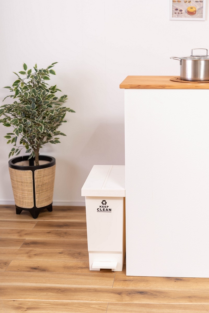 【送料無料】バタフライオープンダストボックス 32L コンパクトゴミ箱 【グレー】