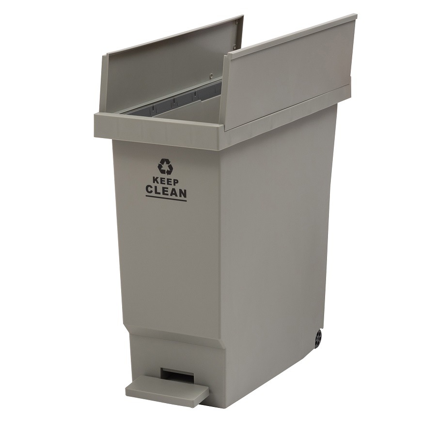 【送料無料】バタフライオープンダストボックス 32L コンパクトゴミ箱 【グレー】