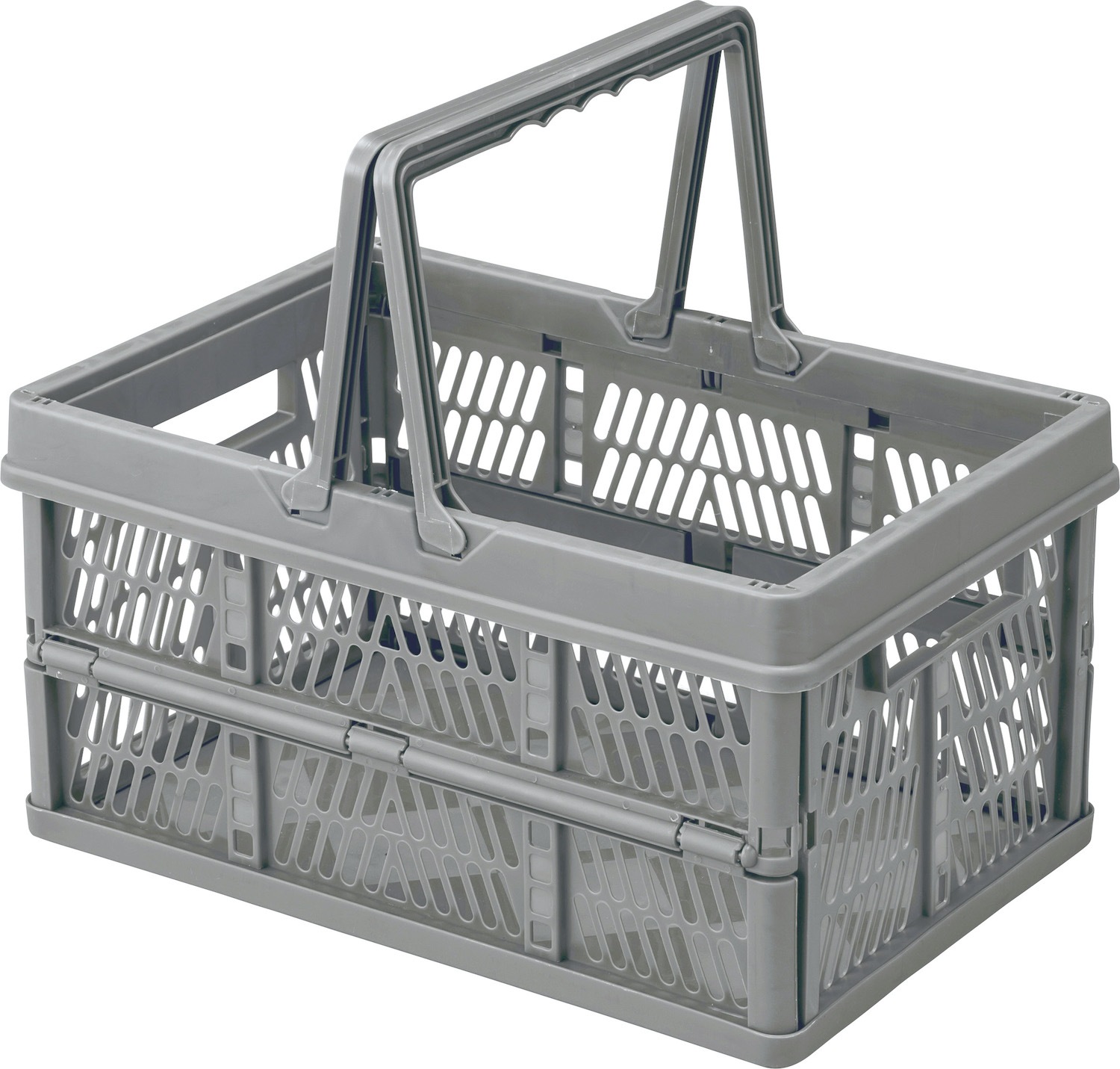 折りたたみバスケットハンドル付「スタッチボックス 」 積み重ね◎アウトドアや収納に♪S