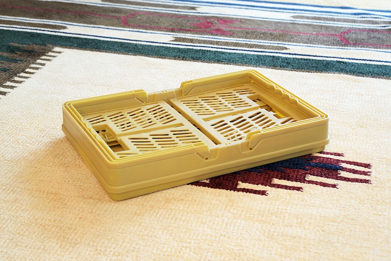 折りたたみバスケットハンドル付「スタッチボックス 」 積み重ね◎アウトドアや収納に♪S