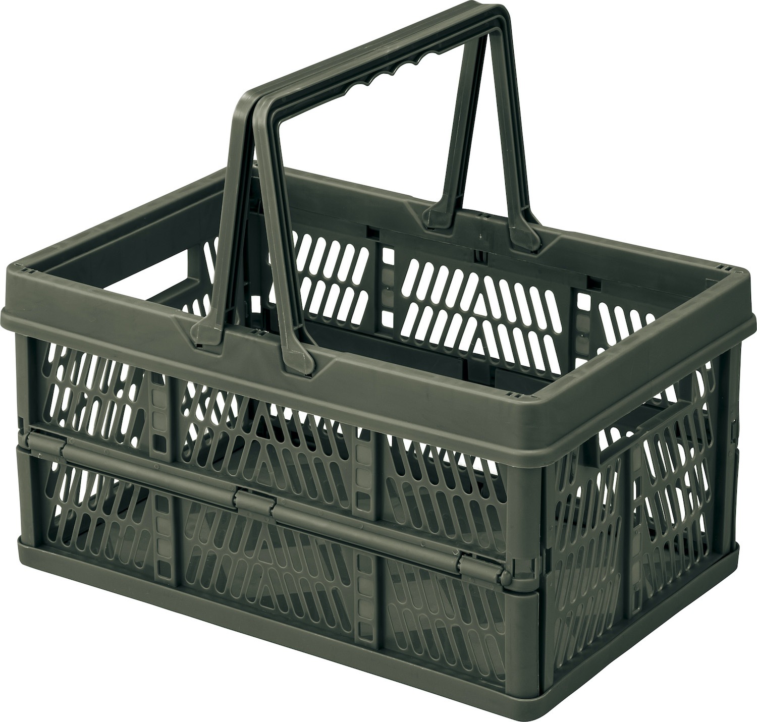 折りたたみバスケットハンドル付「スタッチボックス 」 積み重ね◎アウトドアや収納に♪S