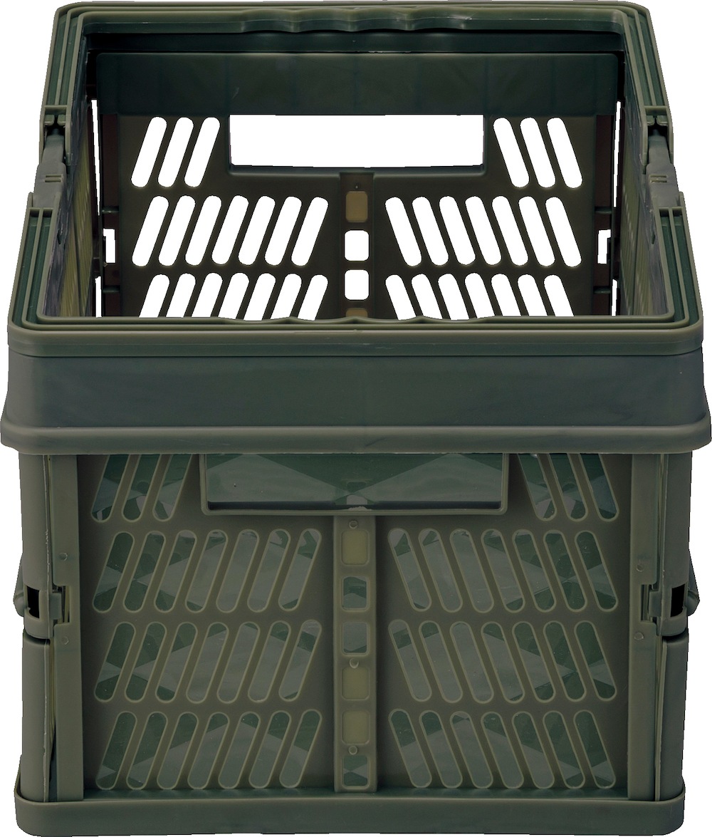 折りたたみバスケットハンドル付「スタッチボックス 」 積み重ね◎アウトドアや収納に♪S