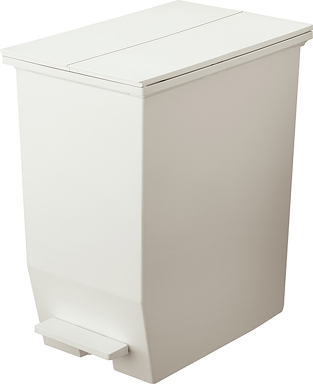 おしゃれなフタ付き　ゴミ箱 ダストボックス 白黒２色　４５L　ペダル式で楽々オープン♪抗菌加工　 SOLOW ペダルオープンツイン