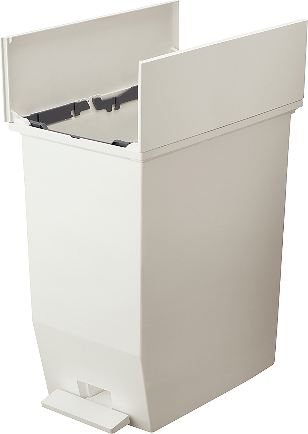 おしゃれなフタ付き　ゴミ箱 ダストボックス 白黒２色　４５L　ペダル式で楽々オープン♪抗菌加工　 SOLOW ペダルオープンツイン