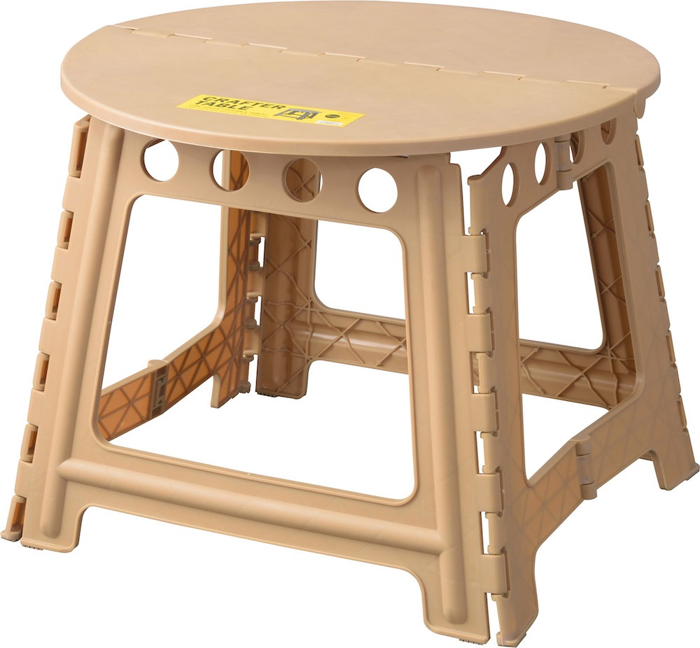 折りたたみ丸テーブル コンパクトに折りたたみ可能で持ち運びらくらく♪折りたたみテーブル アウトドア・BBQ・キャンプに キャンプ用品 室内 屋内 レジャー ビーチ クラフターテーブル