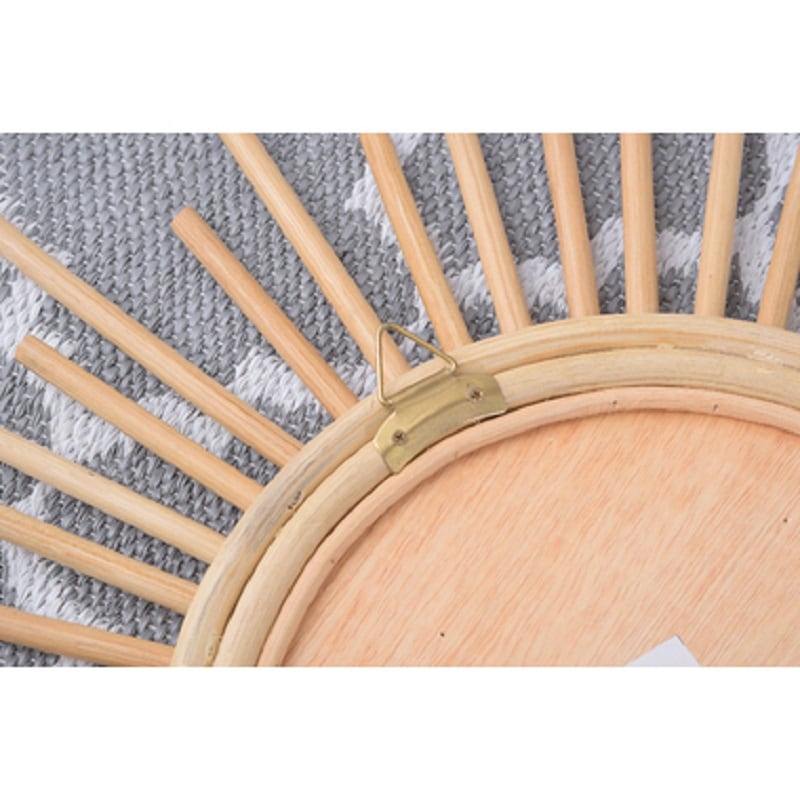 ラタン　ウォールミラー　韓国インテリア　壁掛け　立てかけ　藤製