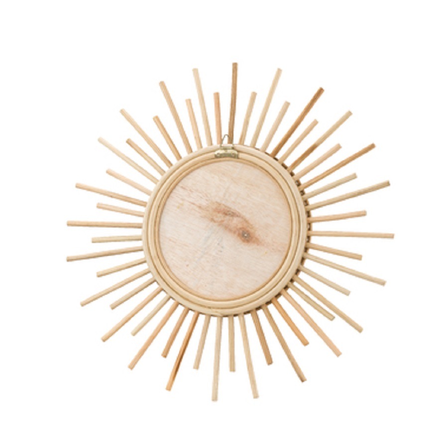 ラタン　ウォールミラー　韓国インテリア　壁掛け　立てかけ　藤製