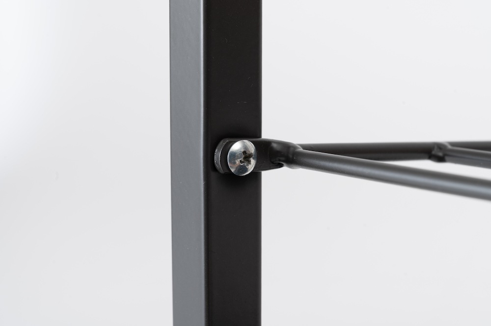 クロスレザー×スチールの棚板付き【バベルスツール】BLACK(ブラック)送料無料 niki.