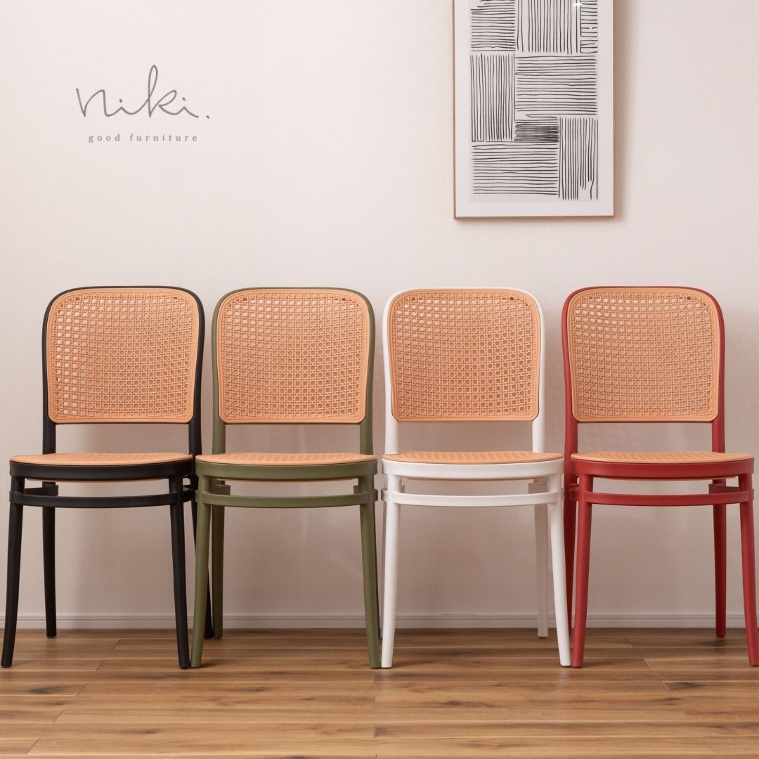 ラタン調のデザイン『グレイスチェア』スタッキング可能で重ねて収納できる軽量チェア [まとめ買いで最大10%OFF対象商品]送料無料