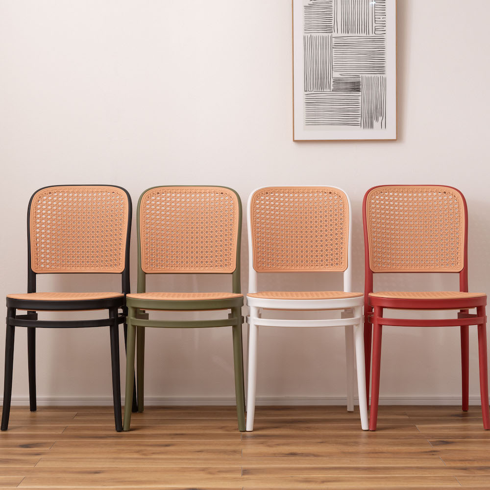 ラタン調のデザイン『グレイスチェア』スタッキング可能で重ねて収納できる軽量チェア [まとめ買いで最大10%OFF対象商品]送料無料