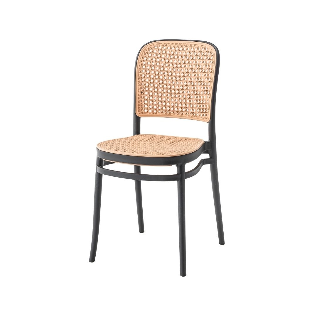 ラタン調のデザイン『グレイスチェア』スタッキング可能で重ねて収納できる軽量チェア [まとめ買いで最大10%OFF対象商品]送料無料