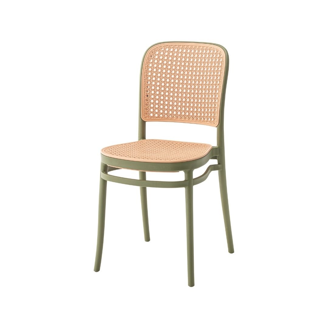 ラタン調のデザイン『グレイスチェア』スタッキング可能で重ねて収納できる軽量チェア [まとめ買いで最大10%OFF対象商品]送料無料