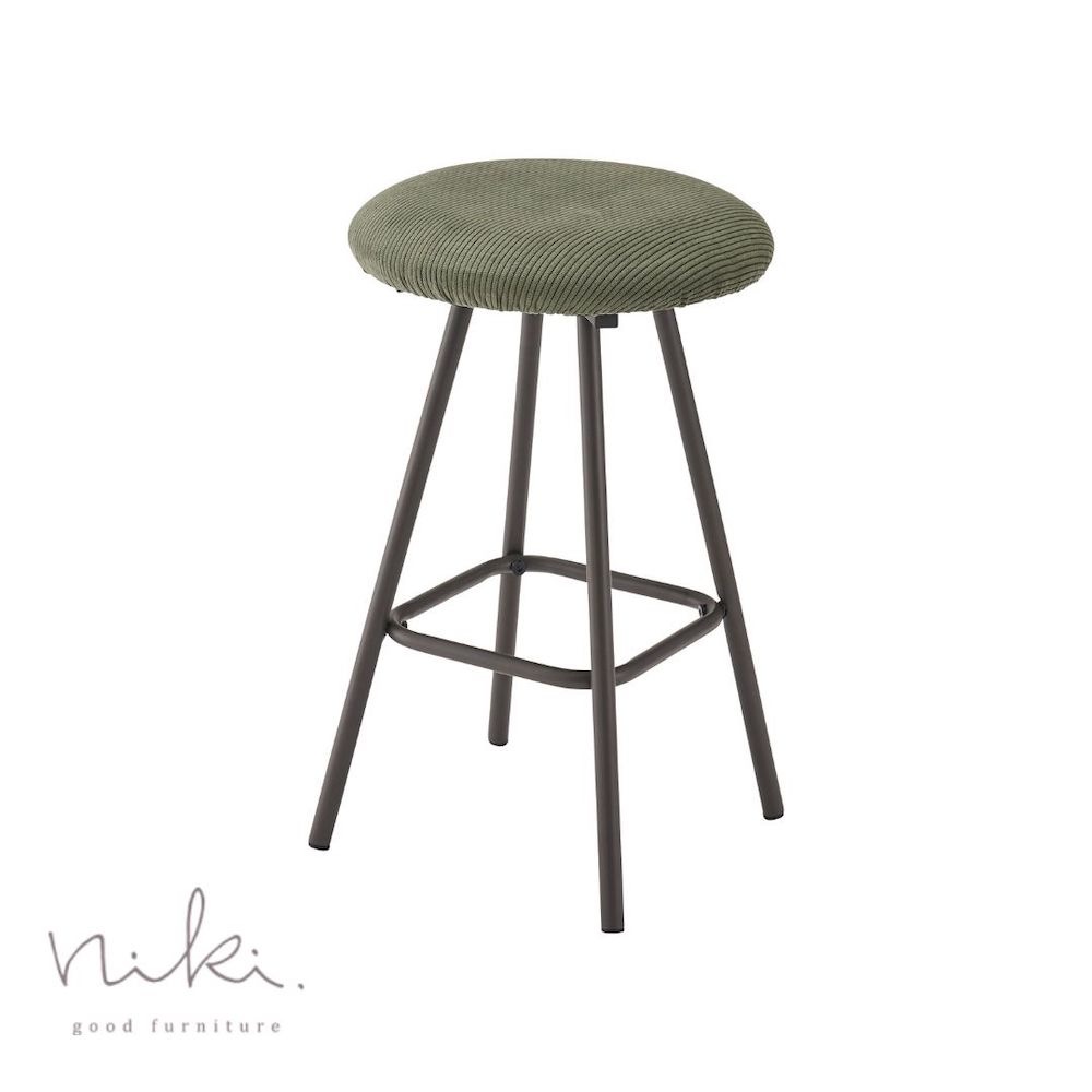 高級感のあるコーデュロイと本革でコンパクトな使い勝手抜群のスツール【benko】