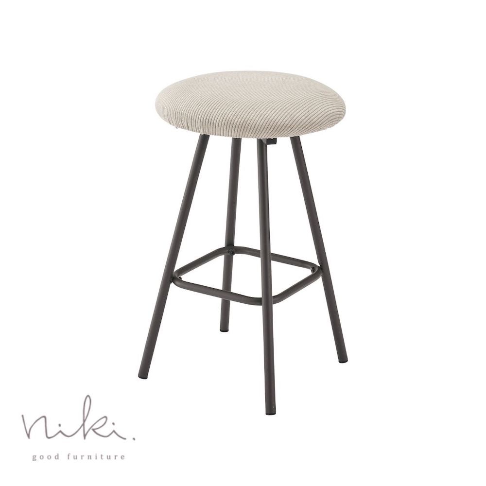 高級感のあるコーデュロイと本革でコンパクトな使い勝手抜群のスツール【benko】