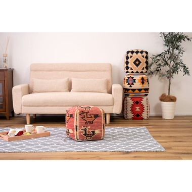 NEW!!!!!!キリムスツール　オットマン　ビーズクッション　オルテガ柄