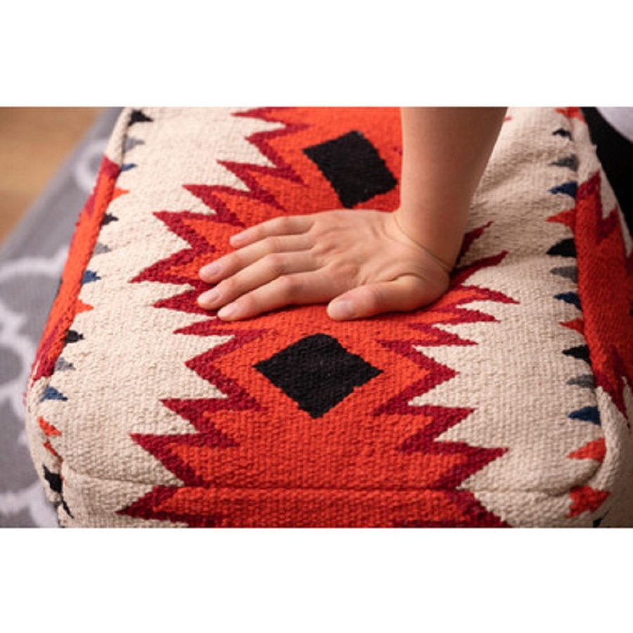 NEW!!!!!!キリムスツール　オットマン　ビーズクッション　オルテガ柄