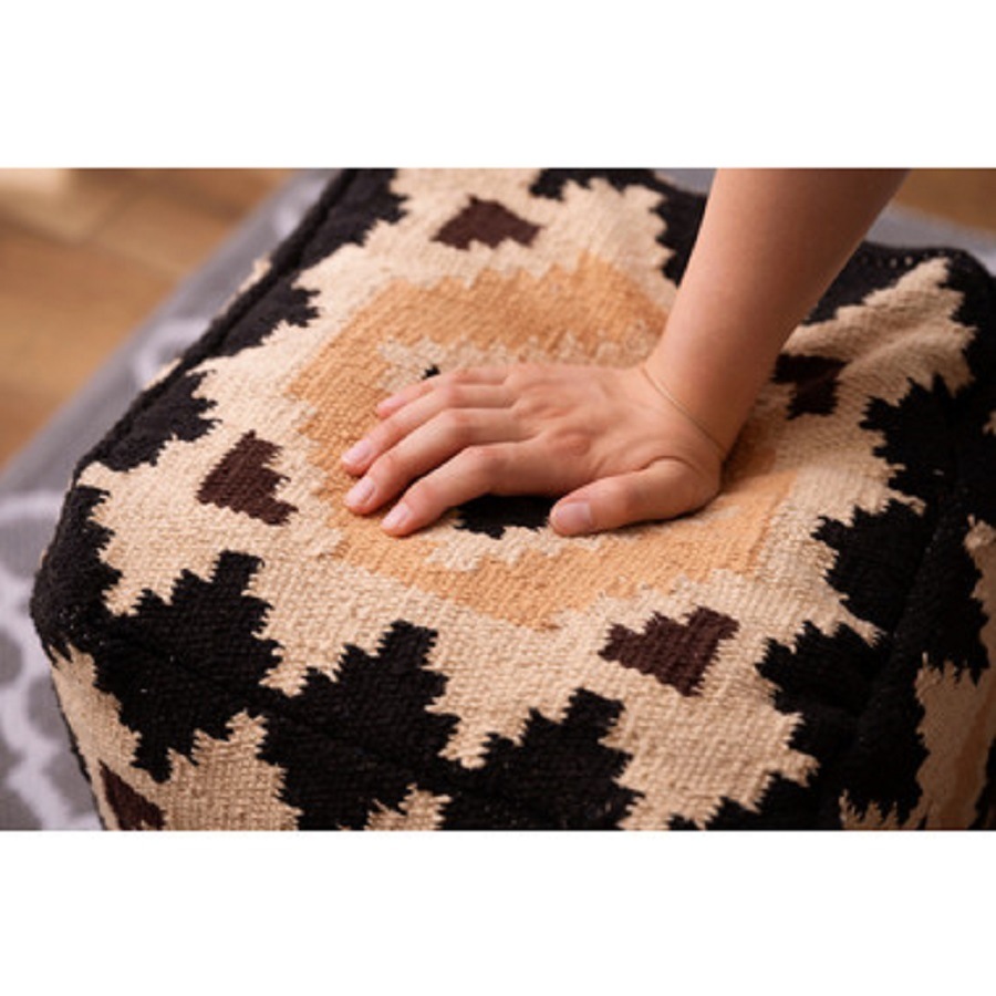 NEW!!!!!!キリムスツール　オットマン　ビーズクッション　オルテガ柄