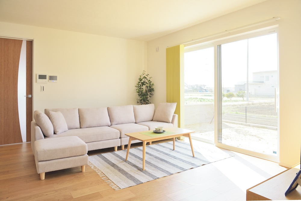 ストライプ　ナチュラルコットンラグ