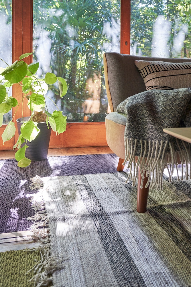 ストライプ　ナチュラルコットンラグ