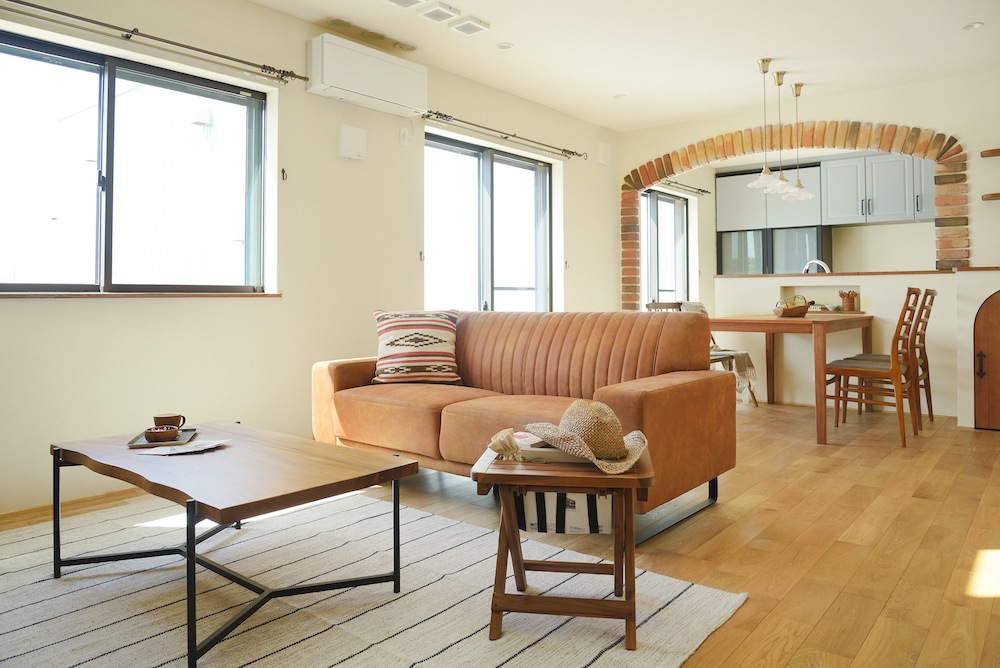 ストライプ　ナチュラルコットンラグ