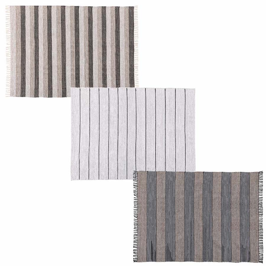 ストライプ　ナチュラルコットンラグ