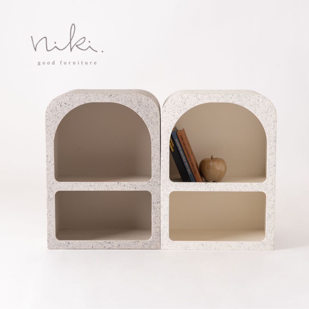 テラゾー柄シェルフ　「marble-マーブル-」　ベッドサイド・リビングに。韓国インテリア　石のシェルフ