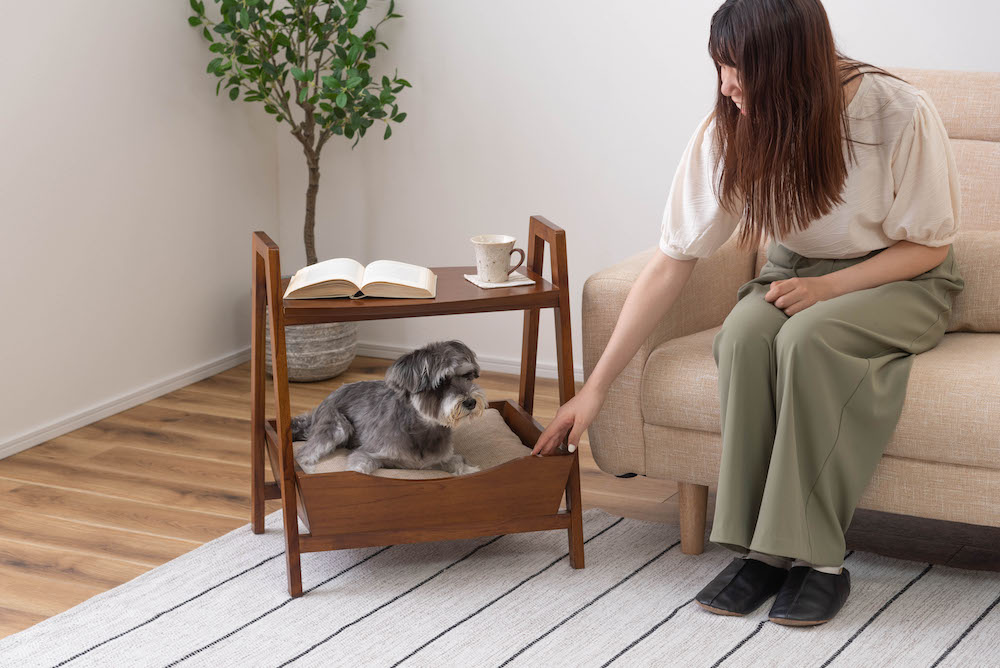 ペットとお部屋でくつろぐためのペットサイドテーブル