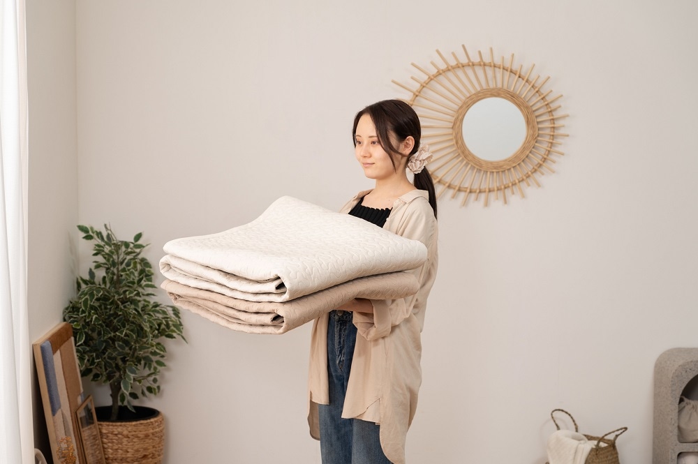 【洗濯機OK】お子様にも安心　コットン１００％のイブルラグ　190×130　夏用キルトラグ　　