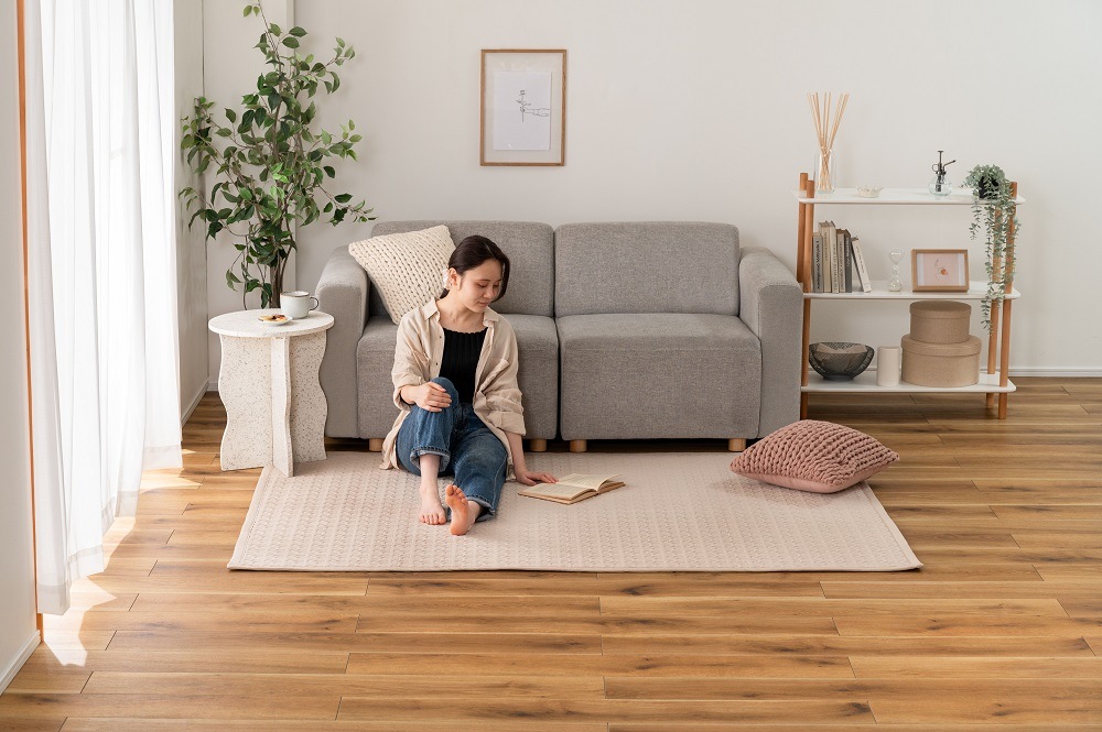 【洗濯機OK】お子様にも安心　コットン１００％のイブルラグ　190×130　夏用キルトラグ　　