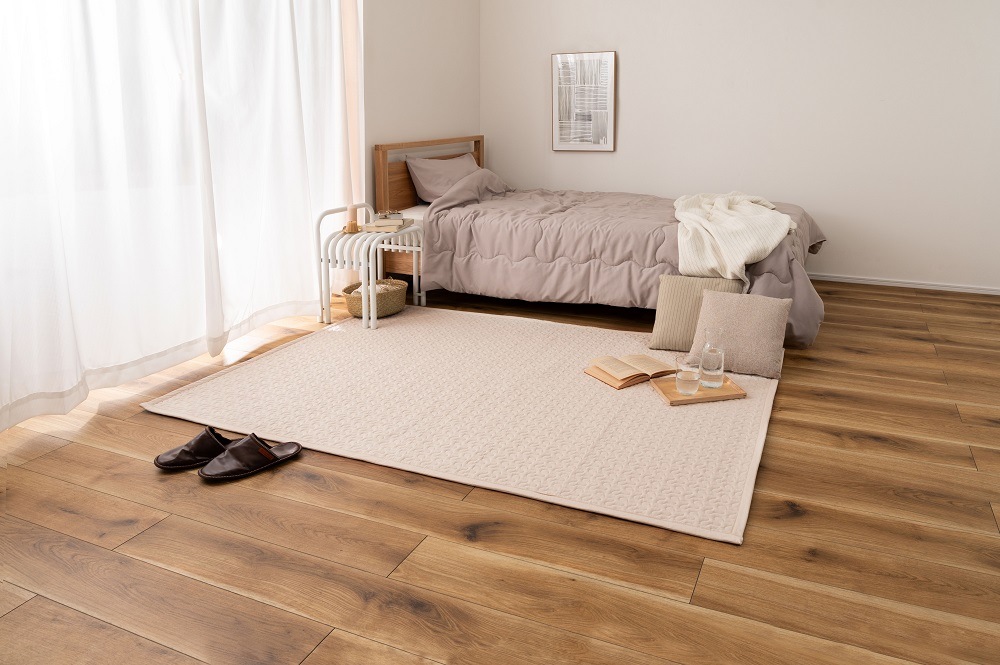 【洗濯機OK】お子様にも安心　コットン１００％のイブルラグ　190×130　夏用キルトラグ　　