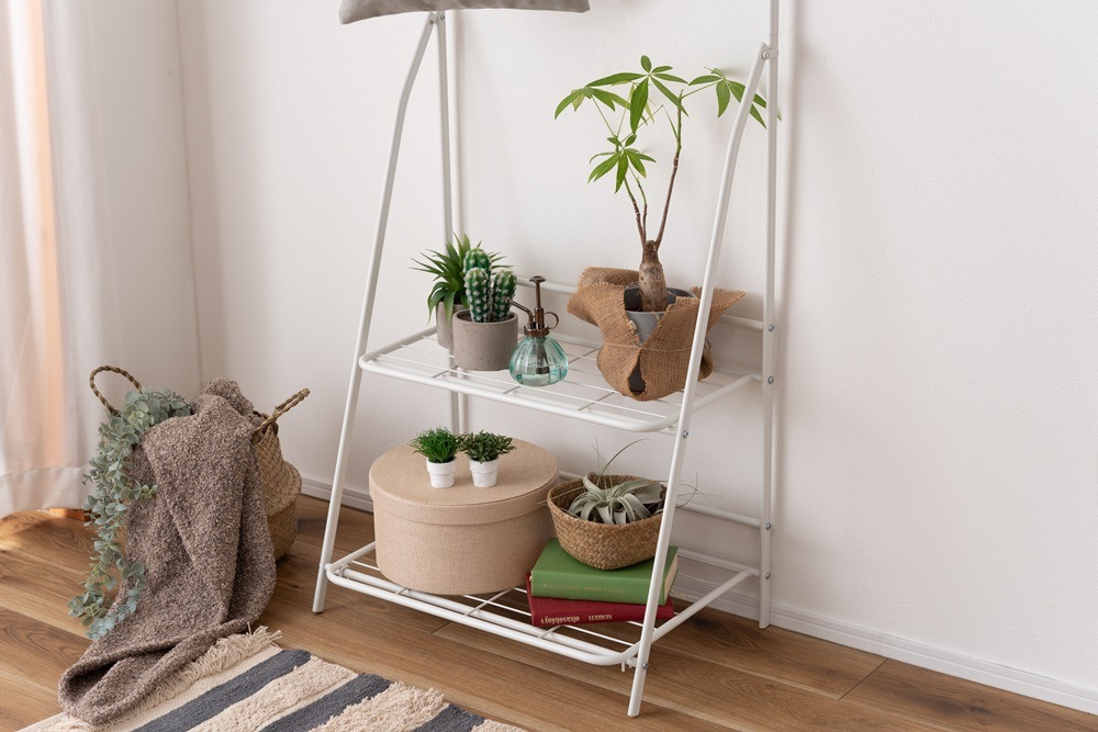 折りたためる大容量『ハンガーラック』 グリーンスタンドやお子様のランドセル収納などに 【まとめ買いで最大10%OFF対象商品】