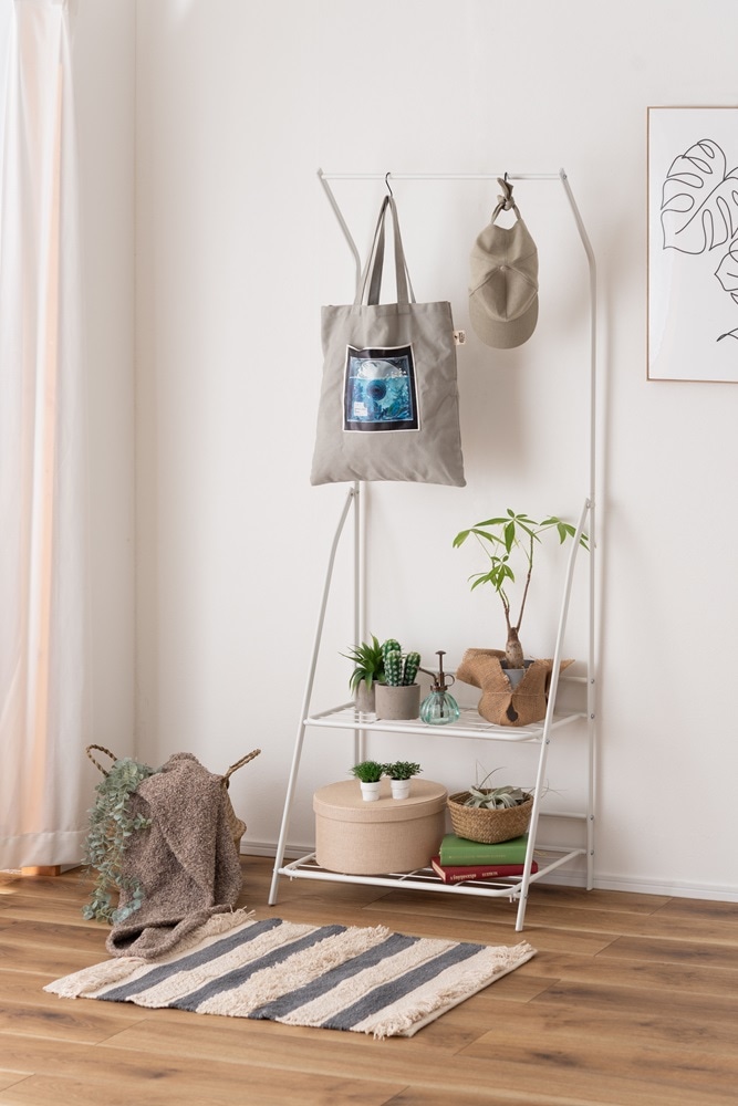 折りたためる大容量『ハンガーラック』 グリーンスタンドやお子様のランドセル収納などに 【まとめ買いで最大10%OFF対象商品】