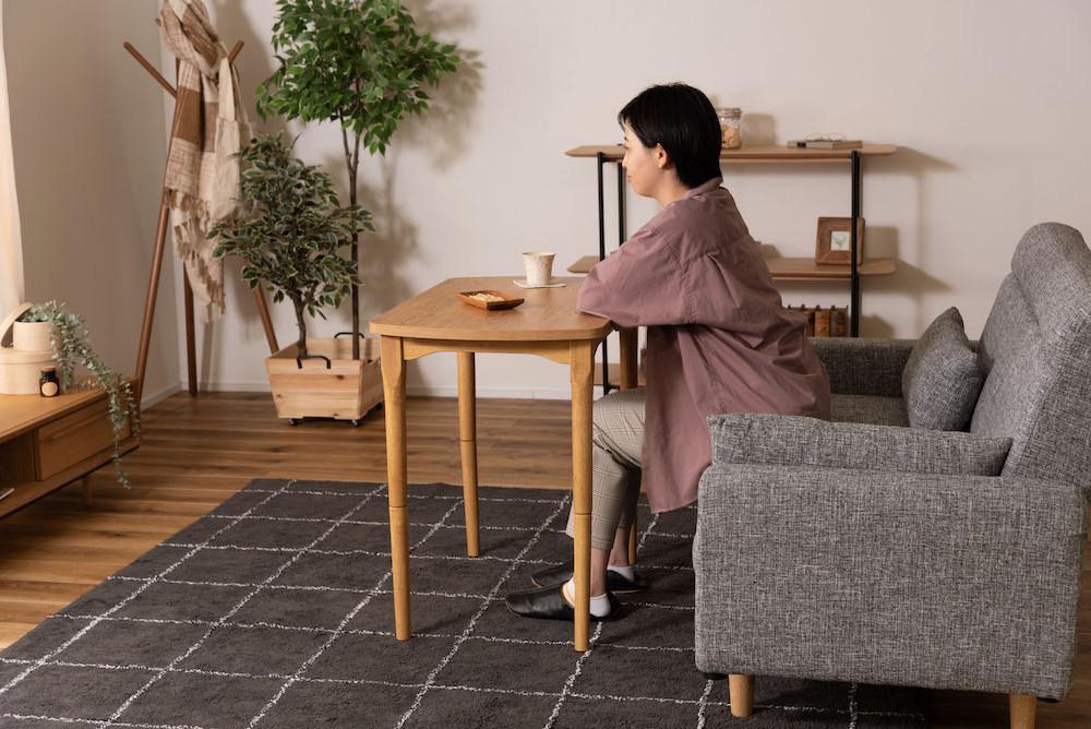 2WAYコタツテーブル（ナチュラル）シーンに合わせて高さ変えられるコンパクトサイズのパーソナルコタツ