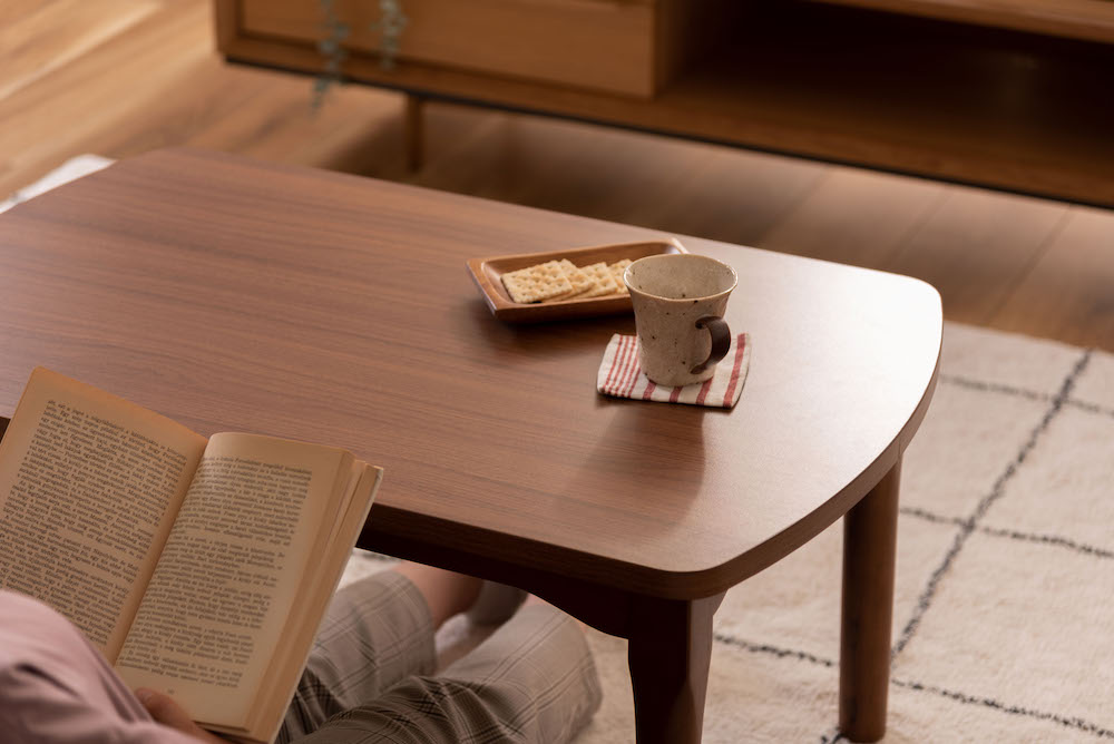 2WAYコタツテーブル（ブラウン）シーンに合わせて高さ変えられるコンパクトサイズのパーソナルコタツ