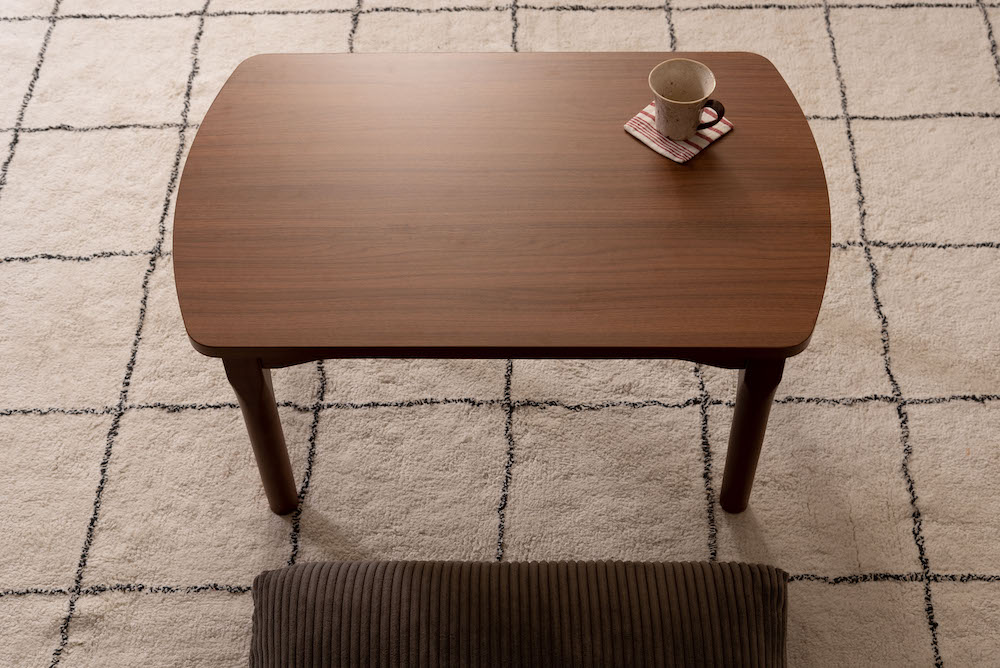 2WAYコタツテーブル（ブラウン）シーンに合わせて高さ変えられるコンパクトサイズのパーソナルコタツ