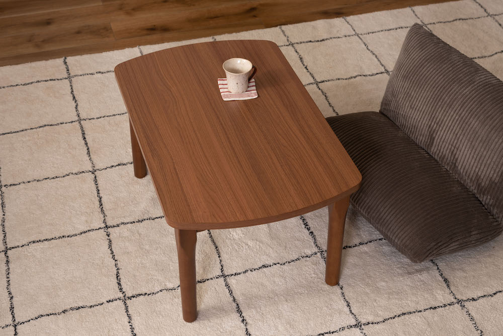 2WAYコタツテーブル（ブラウン）シーンに合わせて高さ変えられるコンパクトサイズのパーソナルコタツ