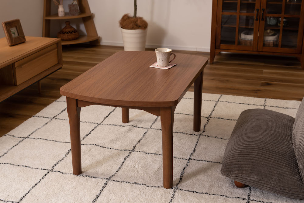 2WAYコタツテーブル（ブラウン）シーンに合わせて高さ変えられるコンパクトサイズのパーソナルコタツ