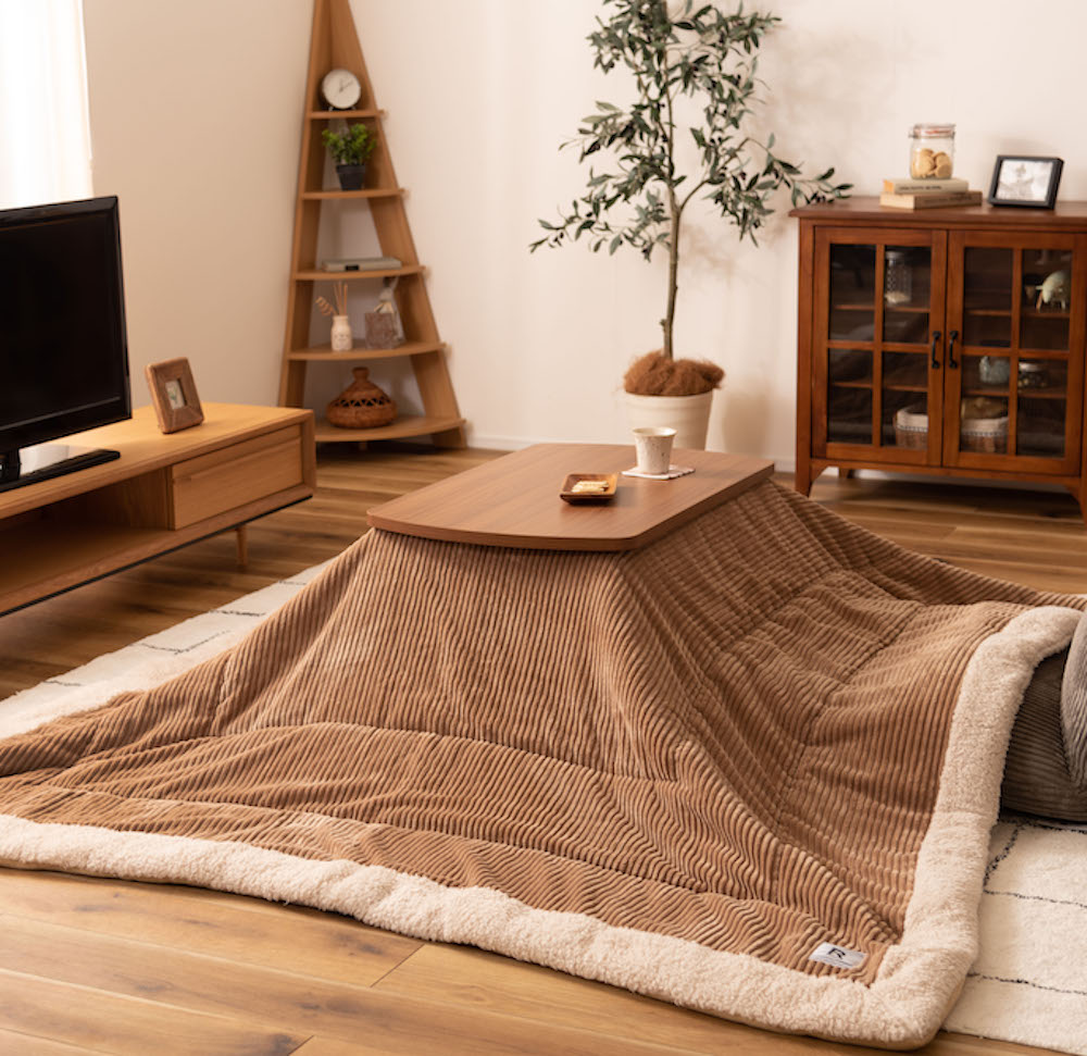 2WAYコタツテーブル（ブラウン）シーンに合わせて高さ変えられるコンパクトサイズのパーソナルコタツ