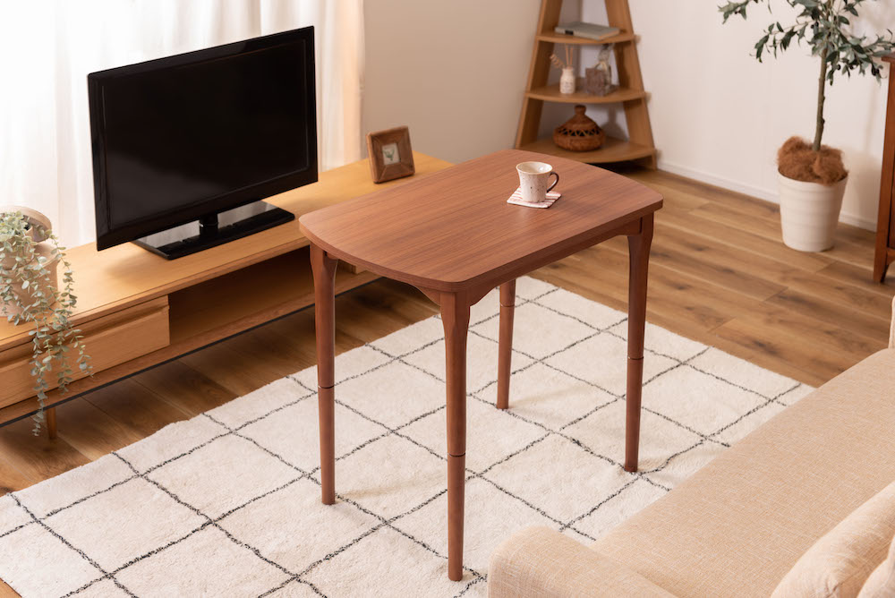 2WAYコタツテーブル（ブラウン）シーンに合わせて高さ変えられるコンパクトサイズのパーソナルコタツ